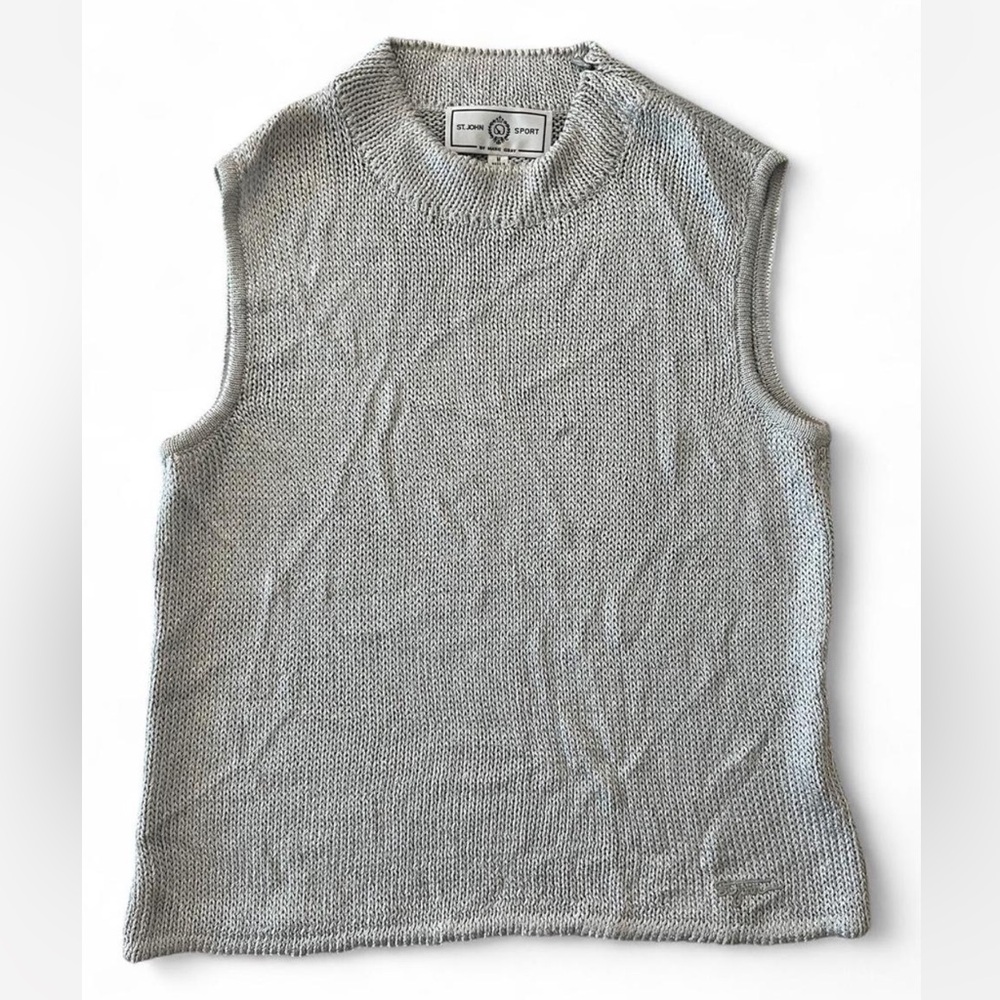 St. John Sport by Marie Gray Silver Knit Tank